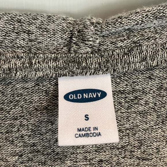 old navy • lightweight heather grey hoodie gold hardware kangaroo pockets - Picture 3 of 6